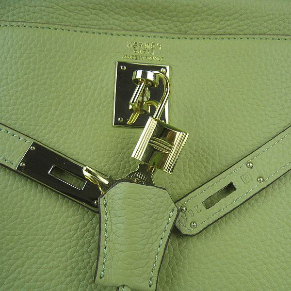 High Quality Hermes Kelly 35CM Togo Leather Bag Green 6308